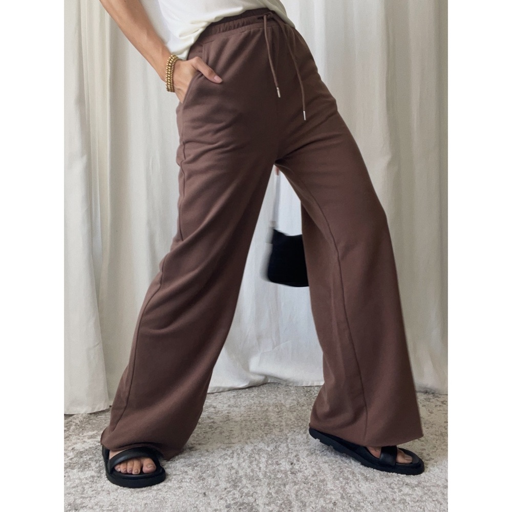 SWEATPANTS wide leg sweatpants — In Cocoa - Picture 5 of 9